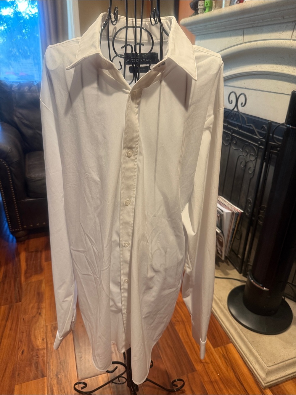 XXL Mizzen + Main Leeward Men's White Dress Shirt Trim Fit